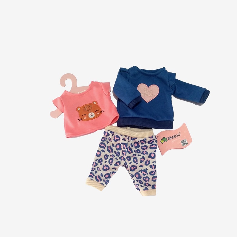 Roupa de Boneca Metoo - Pijama Rosa com Cabide